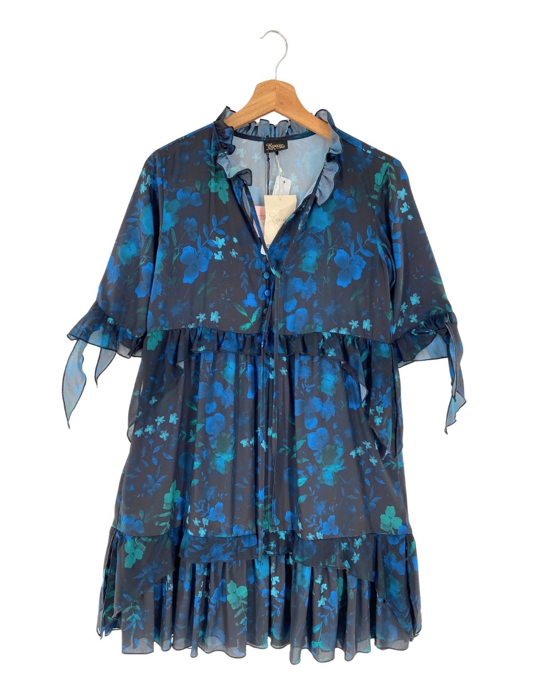 Vestido midi con vuelos print