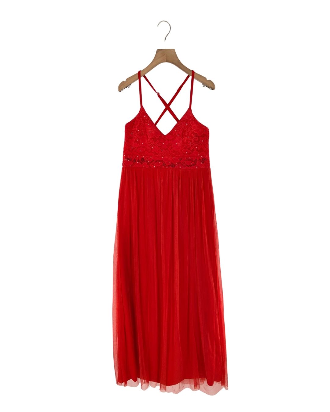 Maxi vestido en blonda