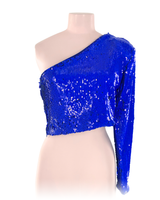 Blusa crop en lentejuelas