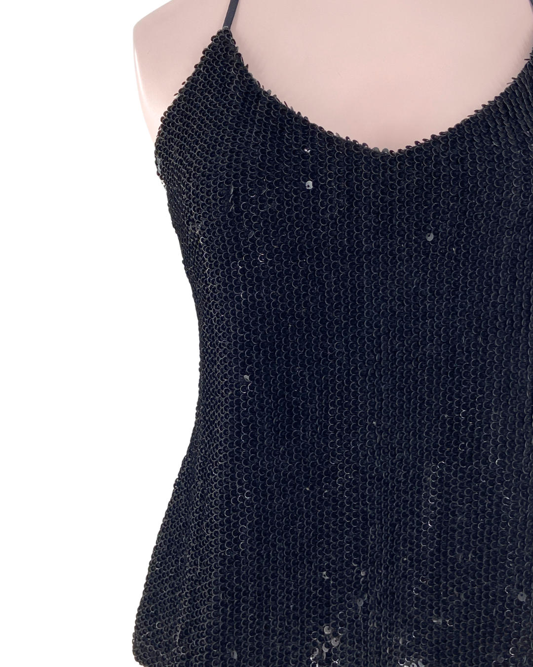 Blusa de tiras en lentejuelas