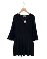 Vestido midi mangas campana