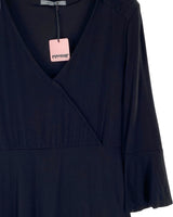 Vestido midi mangas campana