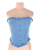 Crop top tejido strapless