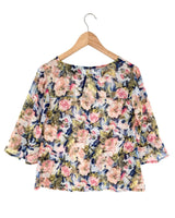 Blusa manga 3/4 traslucida