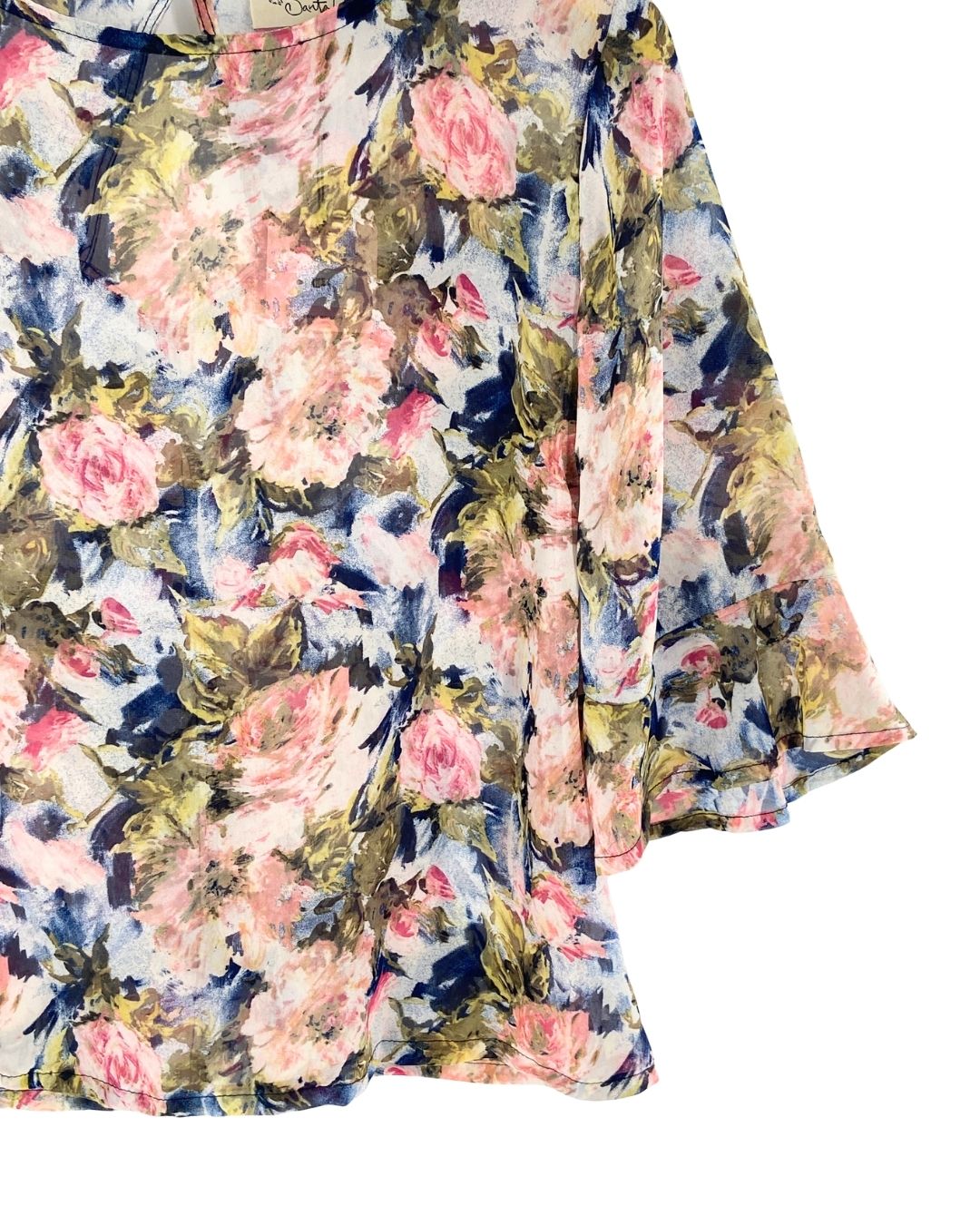 Blusa manga 3/4 traslucida