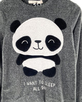 Saco afelpado diseño panda