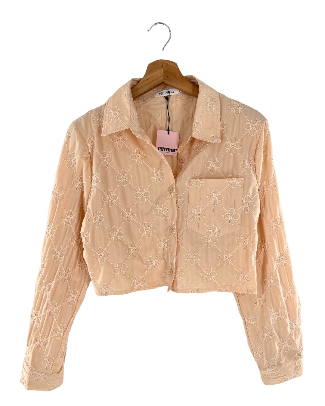 Camisa crop manga larga
