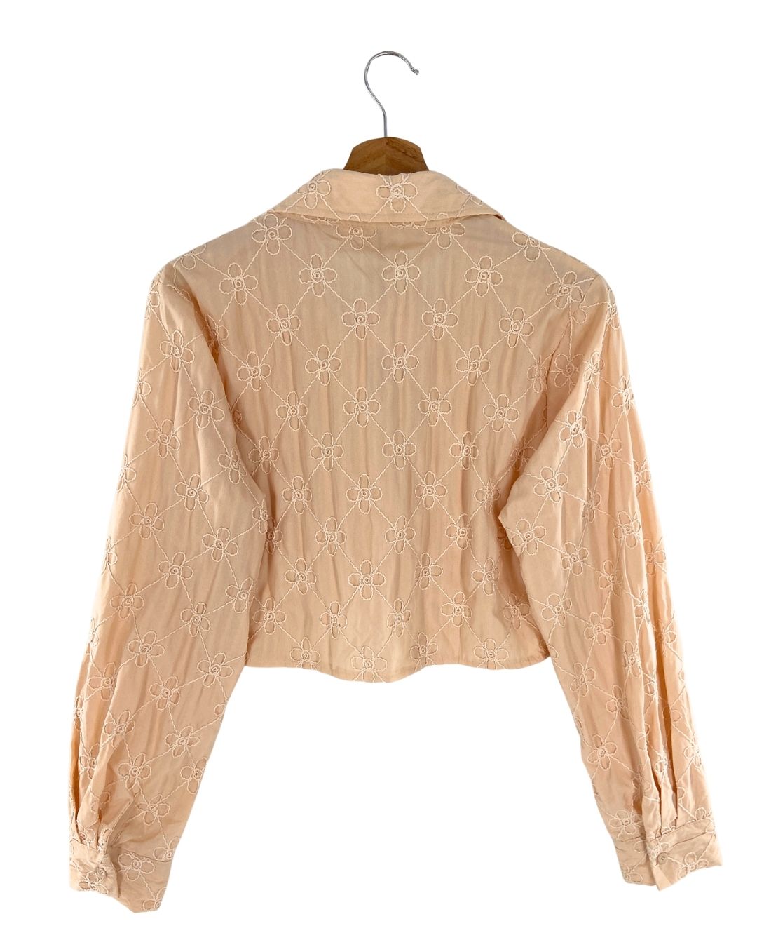 Camisa crop manga larga