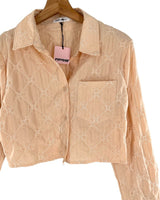Camisa crop manga larga
