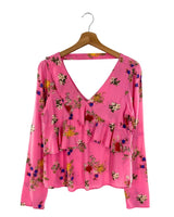 Blusa manga larga print flores