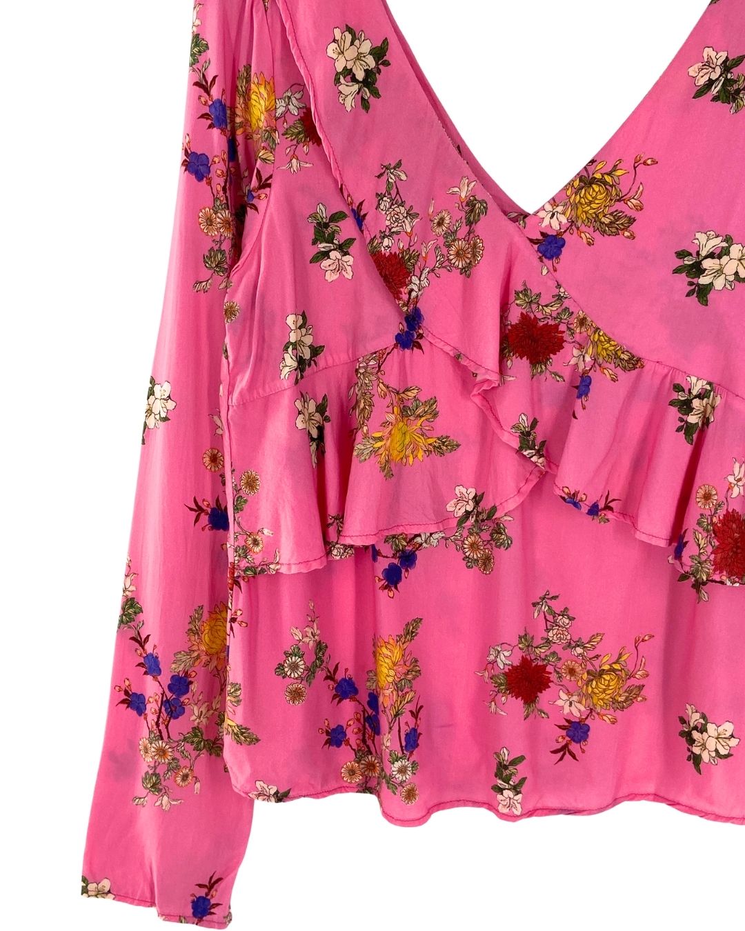 Blusa manga larga print flores
