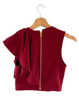 Blusa crop con vuelo en hombro