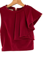 Blusa crop con vuelo en hombro