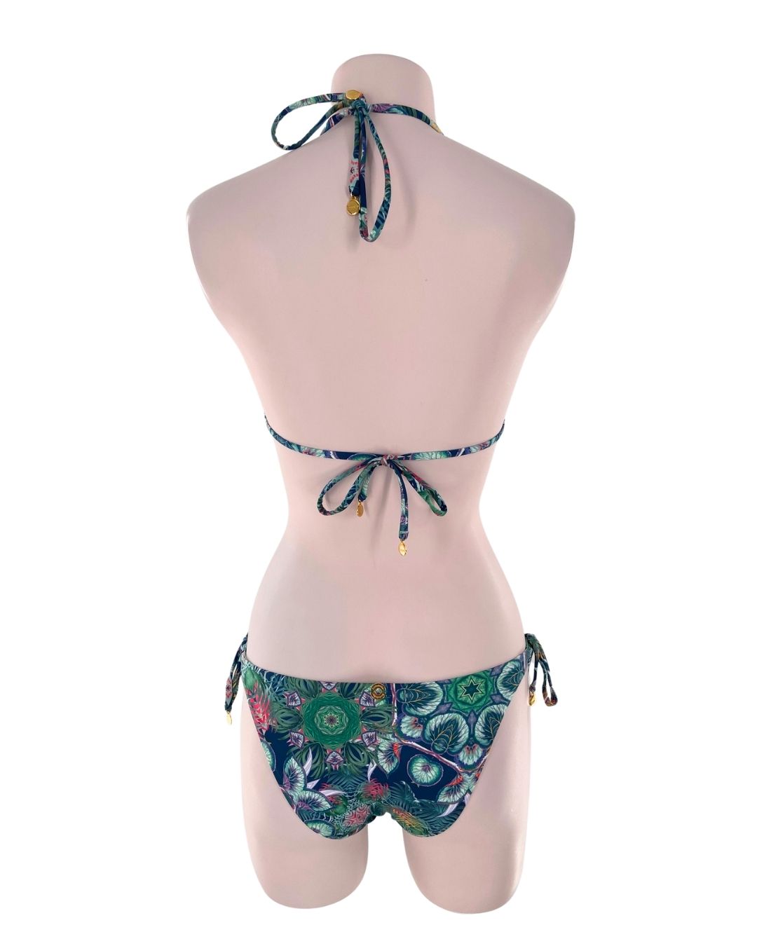 Bikini anudado print hojas