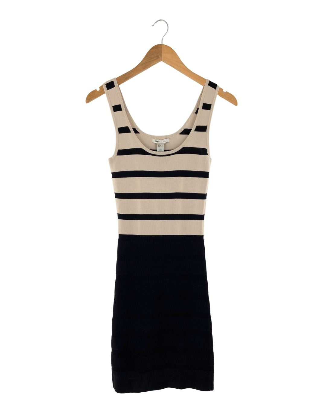 Vestido midi al cuerpo franjas