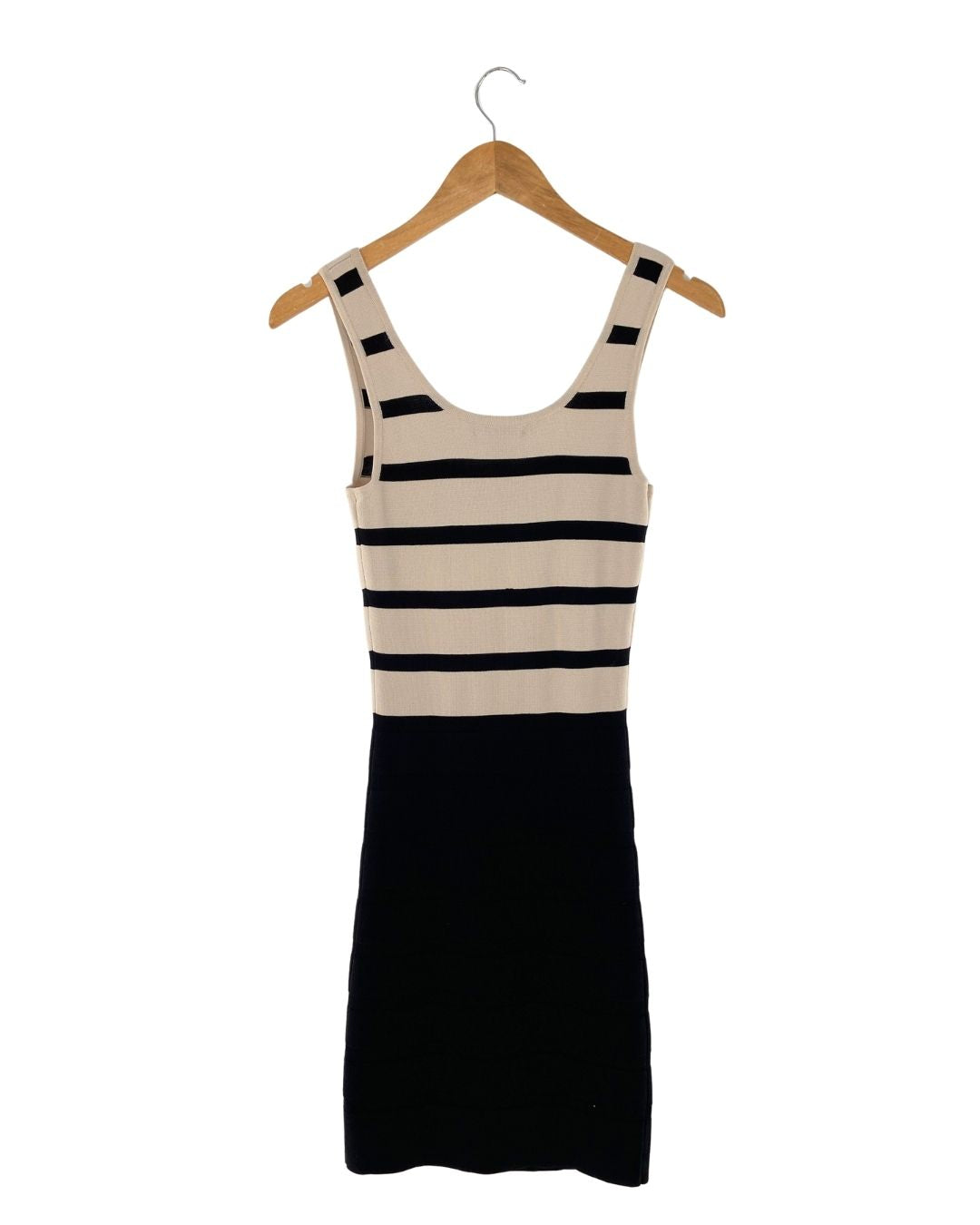 Vestido midi al cuerpo franjas