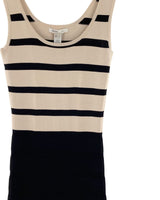 Vestido midi al cuerpo franjas