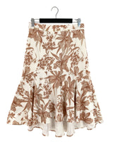 Falda midi sirena print flores