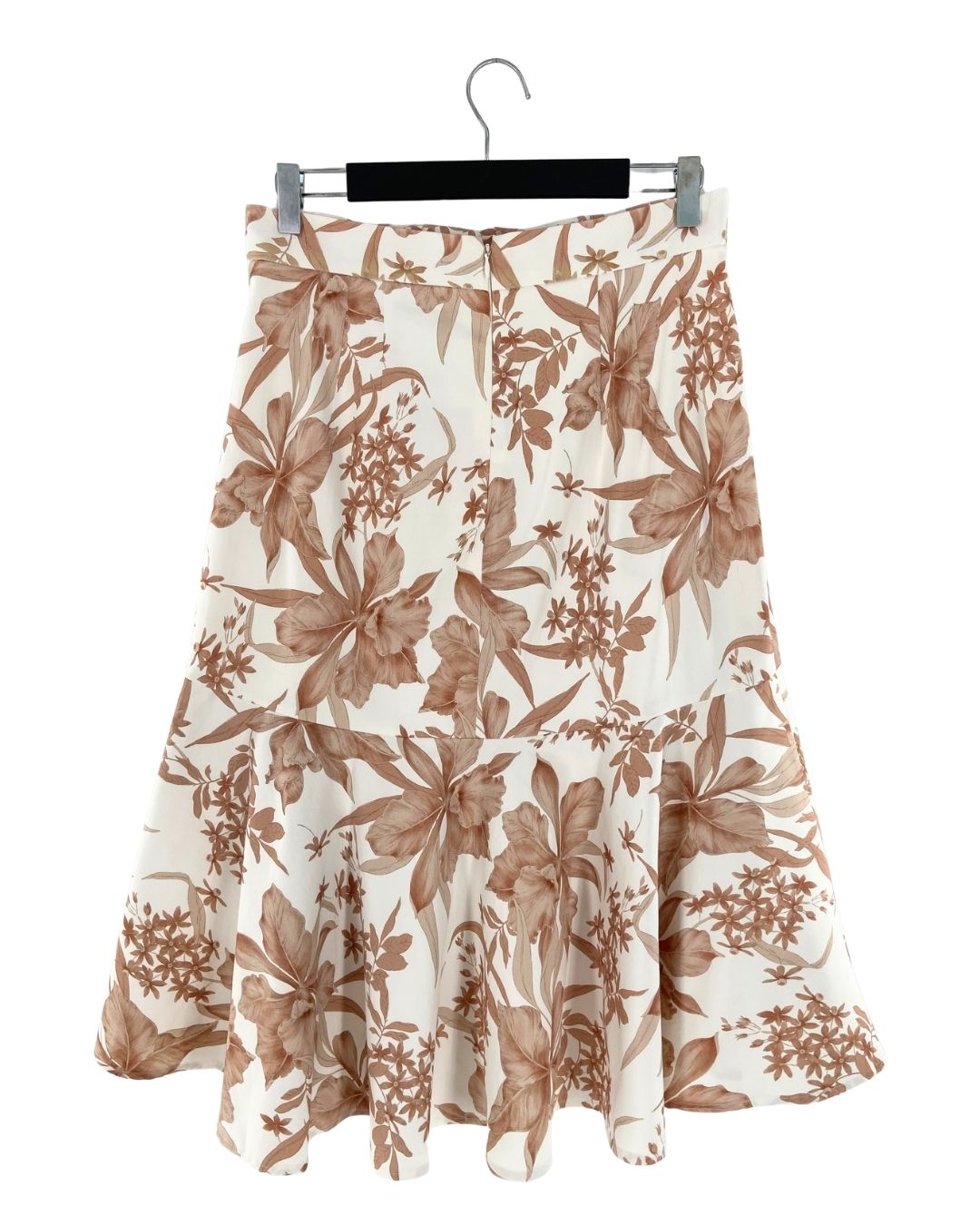 Falda midi sirena print flores
