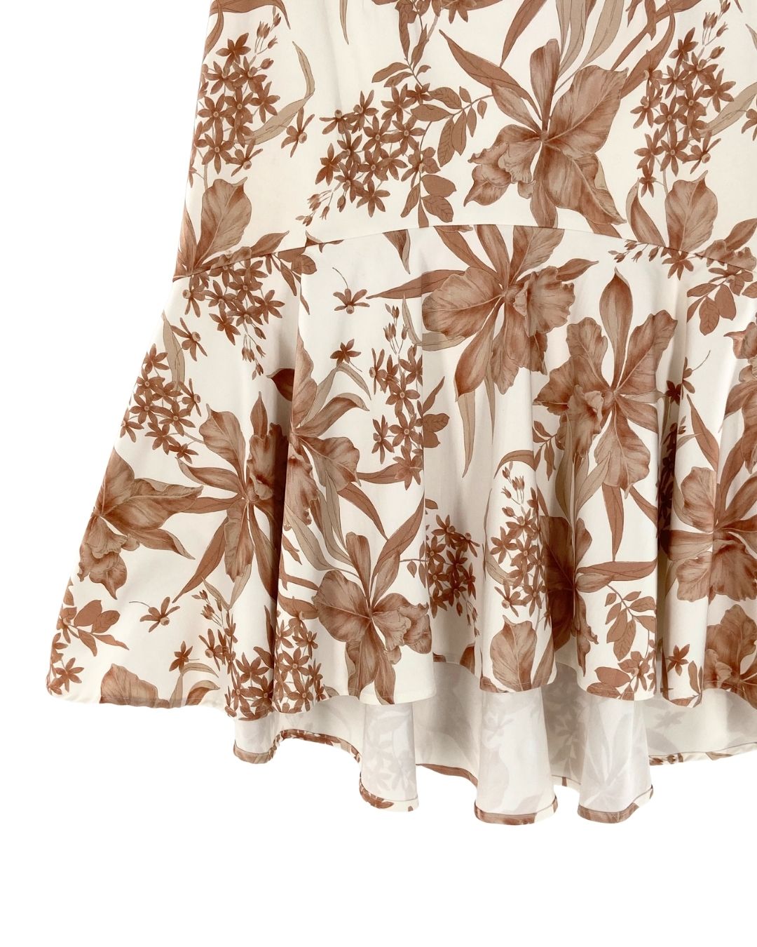 Falda midi sirena print flores