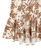 Falda midi sirena print flores