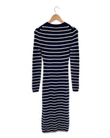 Maxi vestido tejido a franjas
