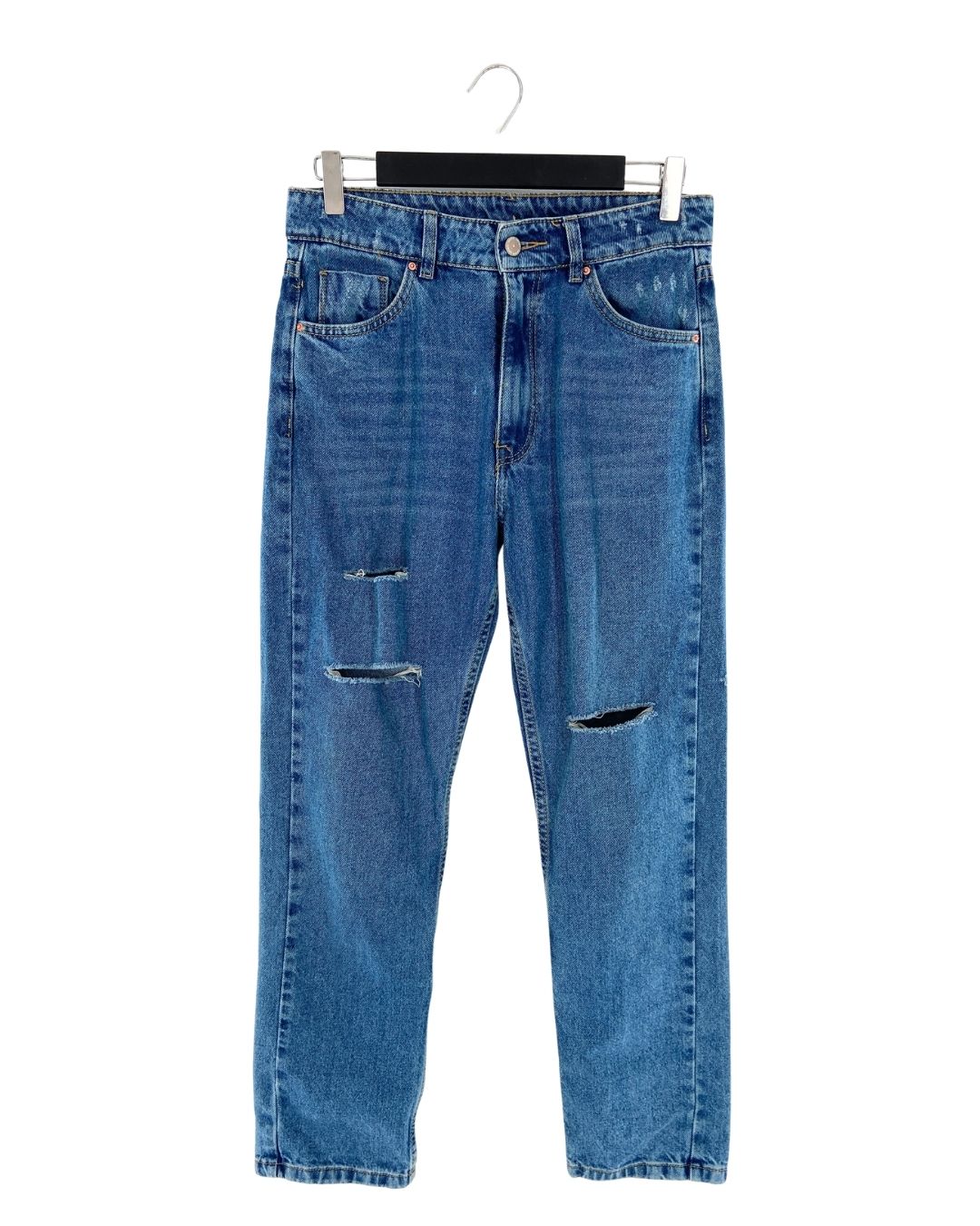 Mom jean rigido destroyed