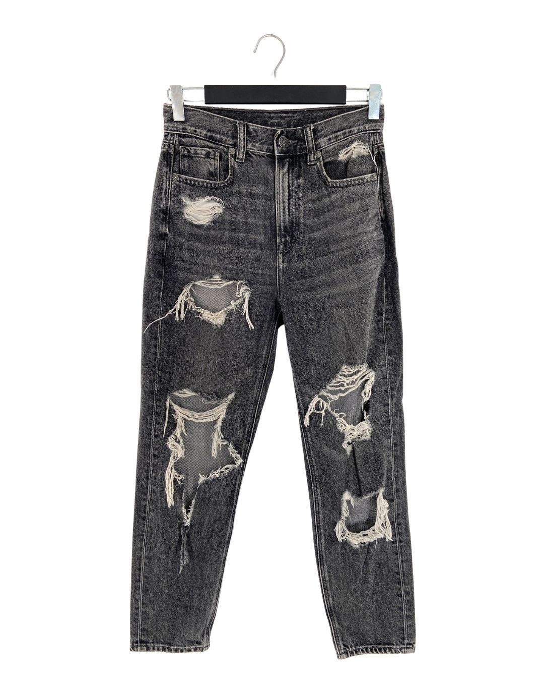 Mom jean rigido destroyed