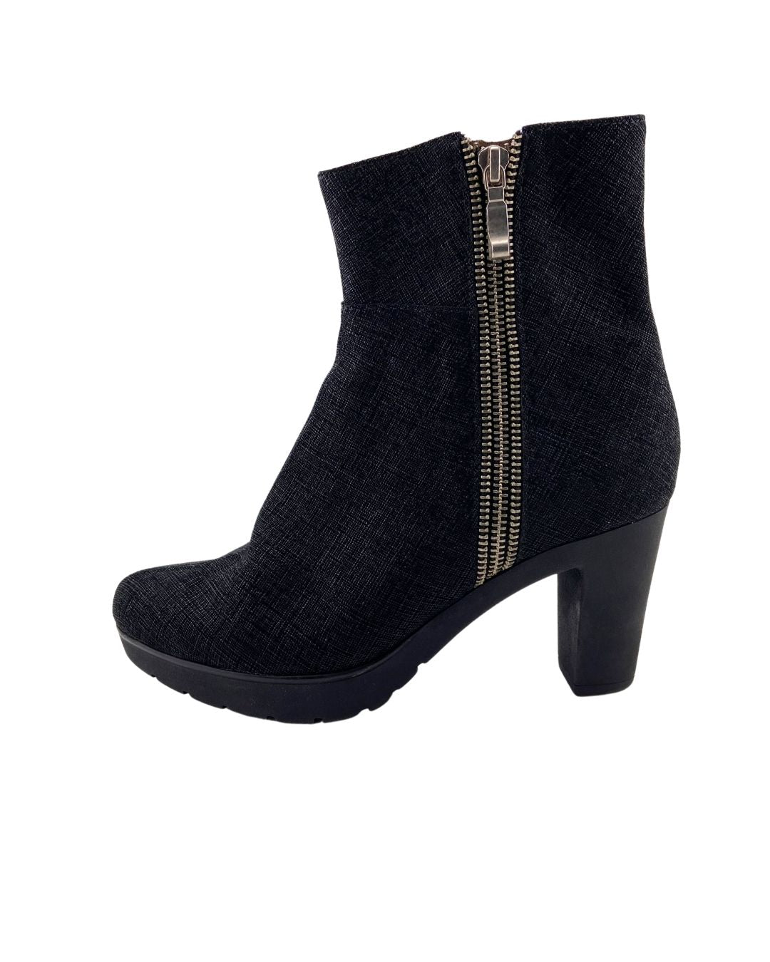 Botines de tacon con textura
