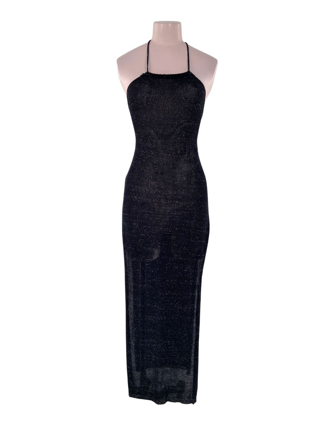 Vestido tejido cruzado abierto