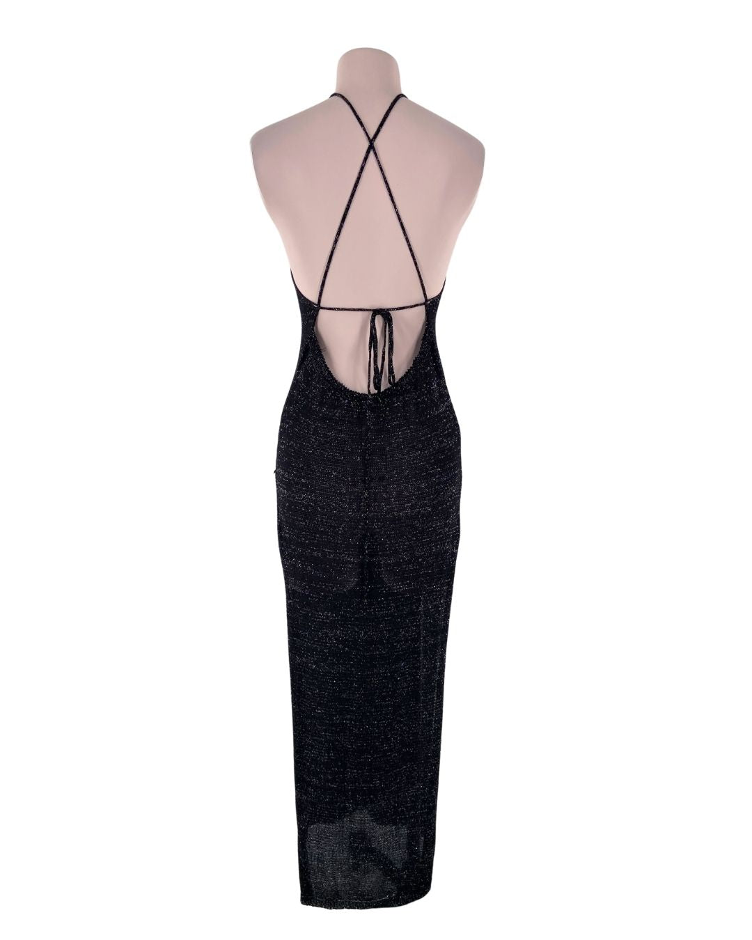 Vestido tejido cruzado abierto