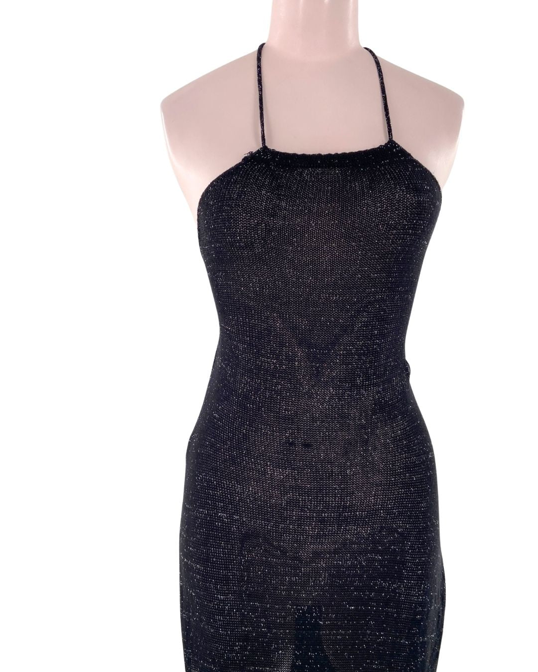 Vestido tejido cruzado abierto