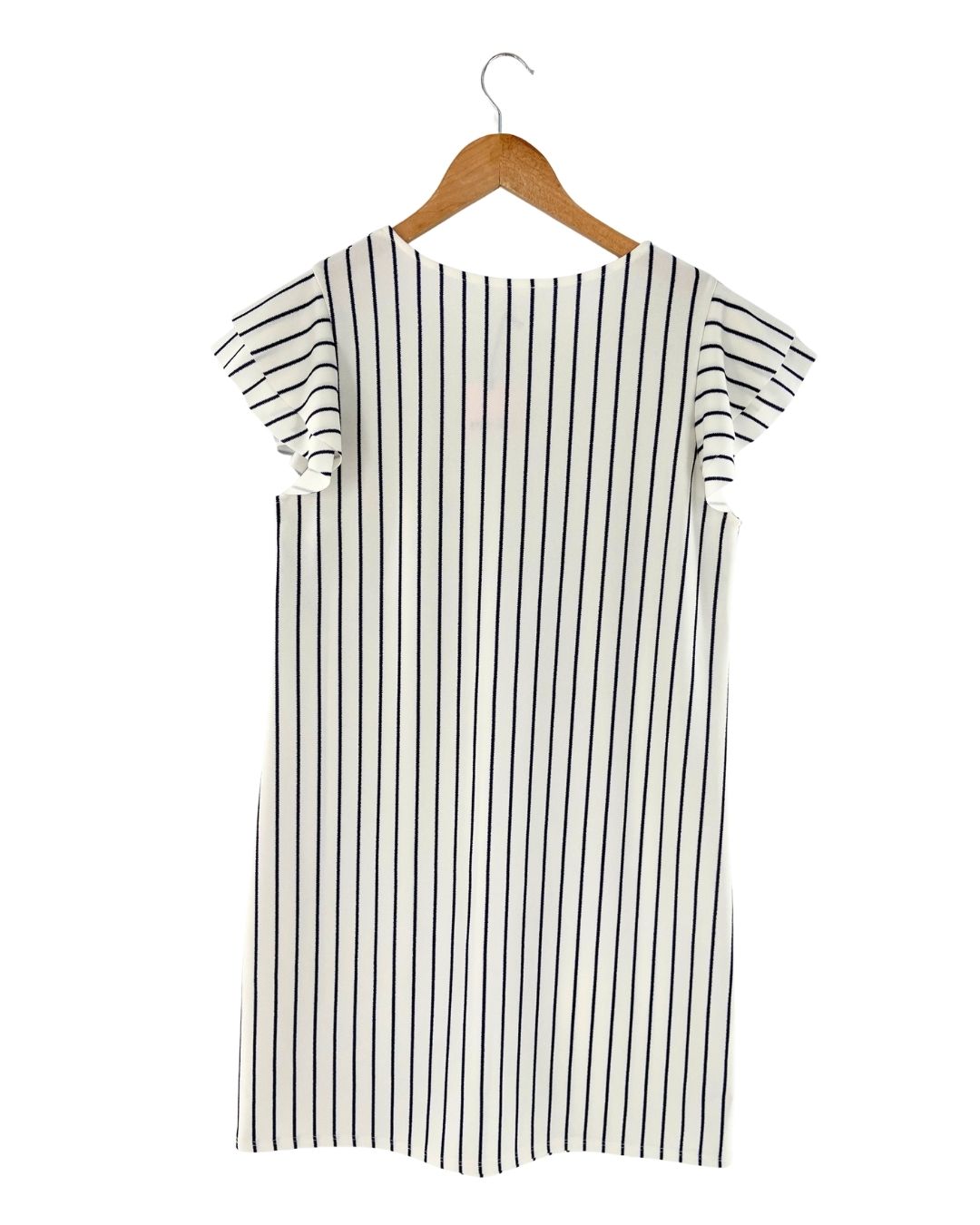 Vestido recto a rayas vuelos