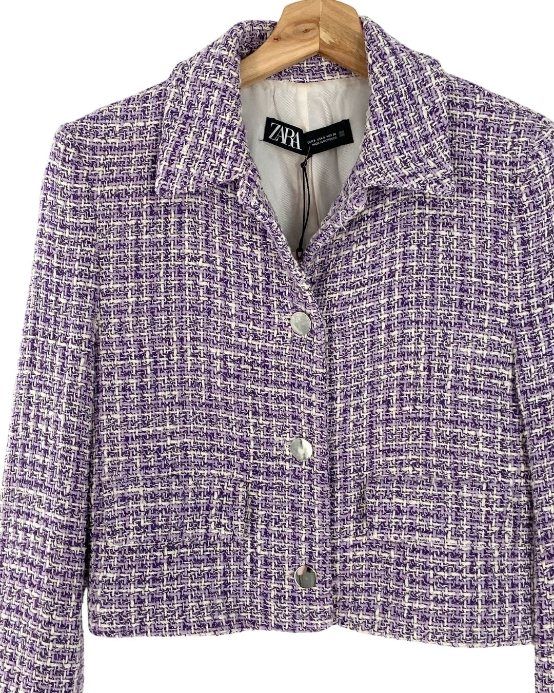 Chaqueta crop en tweed