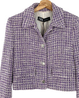 Chaqueta crop en tweed