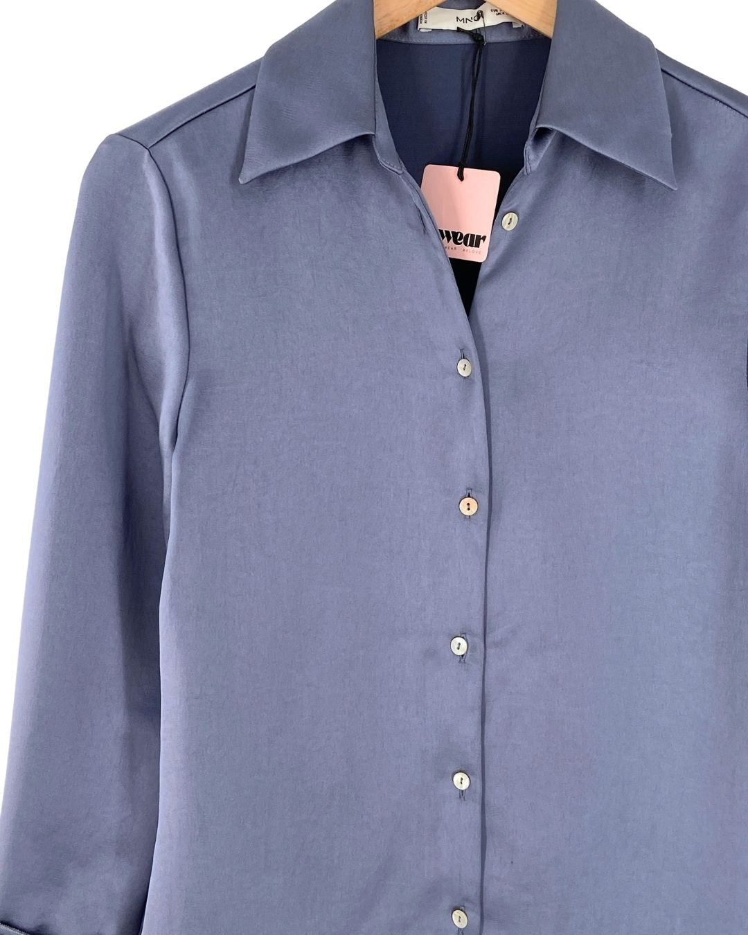 Camisa satinada manga larga