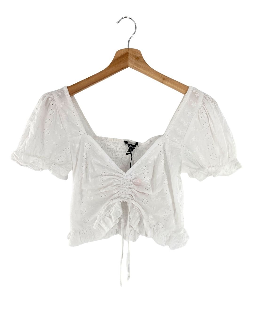Blusa crop encauchada