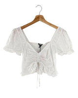 Blusa crop encauchada