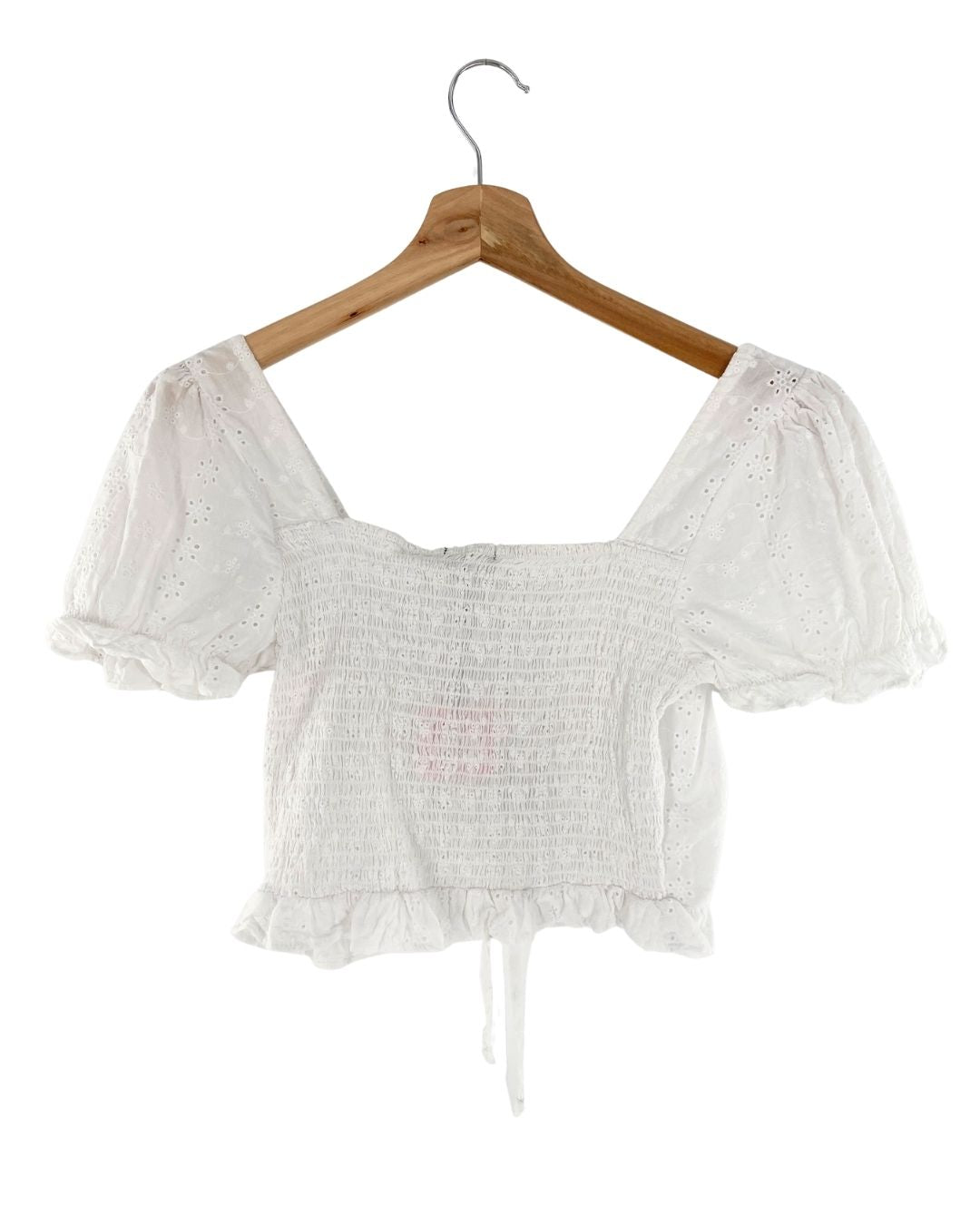 Blusa crop encauchada