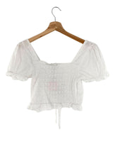 Blusa crop encauchada