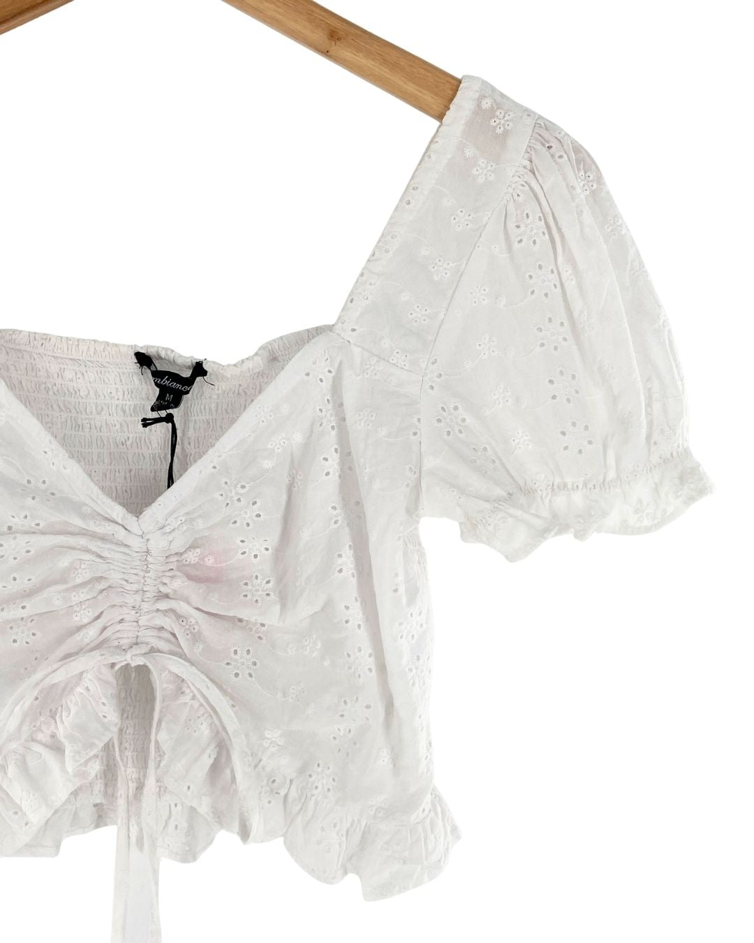 Blusa crop encauchada