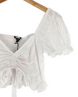 Blusa crop encauchada