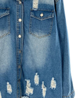 Chaqueta en denim destroyed