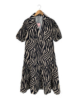 Vestido midi manga corta print