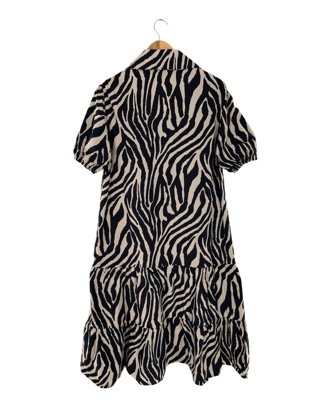 Vestido midi manga corta print