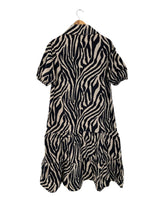 Vestido midi manga corta print