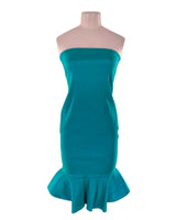 Vestido strapless satinado