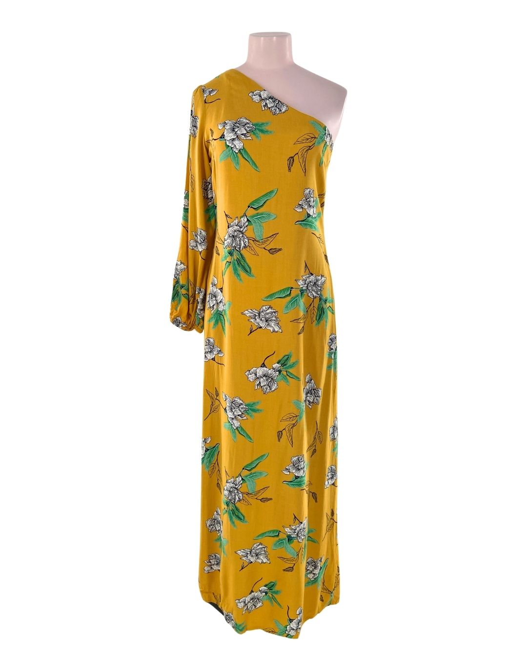 Maxi vestido one shoulder print