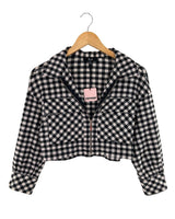 Chaqueta crop stretch cuadros