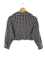 Chaqueta crop stretch cuadros